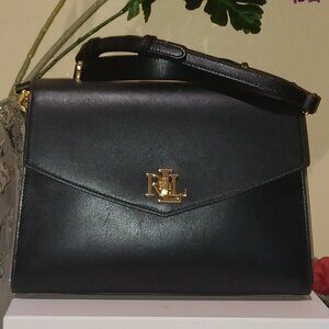 Genuine Ralph Lauren Farrah Leather Top-Handle Satchel